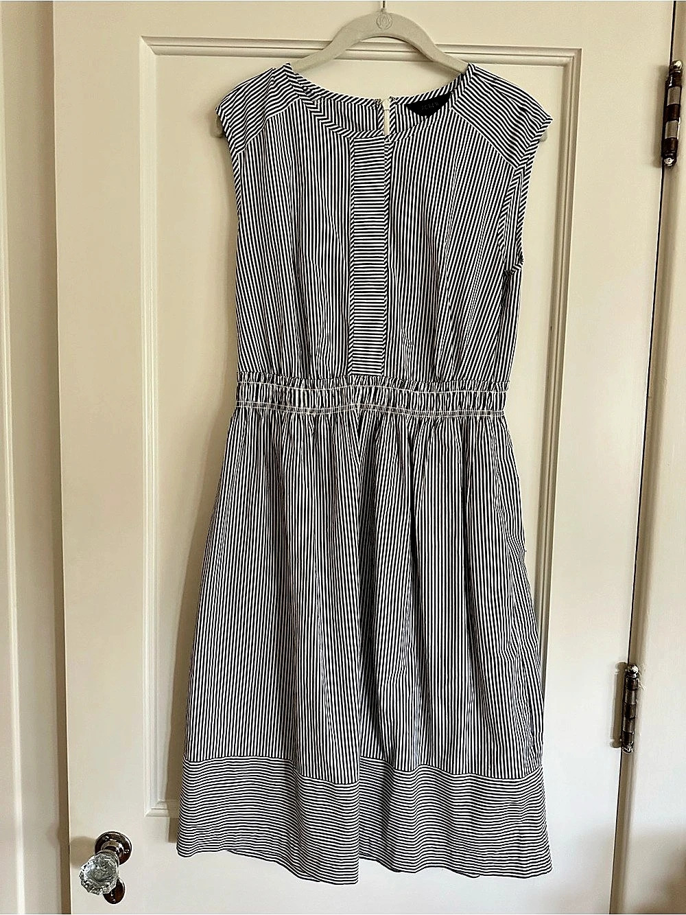 J.CREW Striped Cotton Midi Dress Size 4 Like New